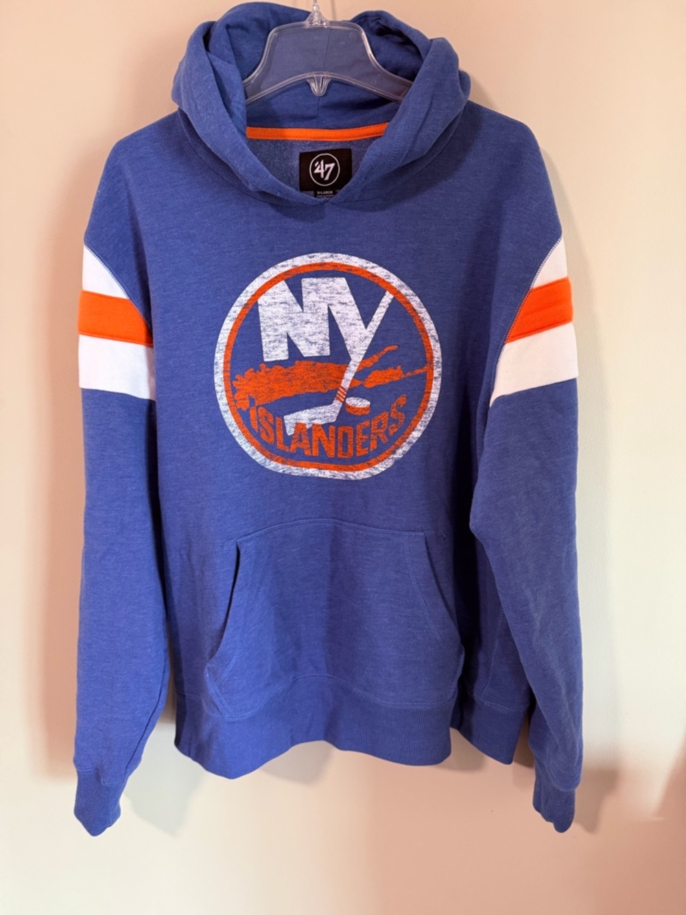 47 Brand New York Islanders Royal Blue Hoodie with Orange & White Accents